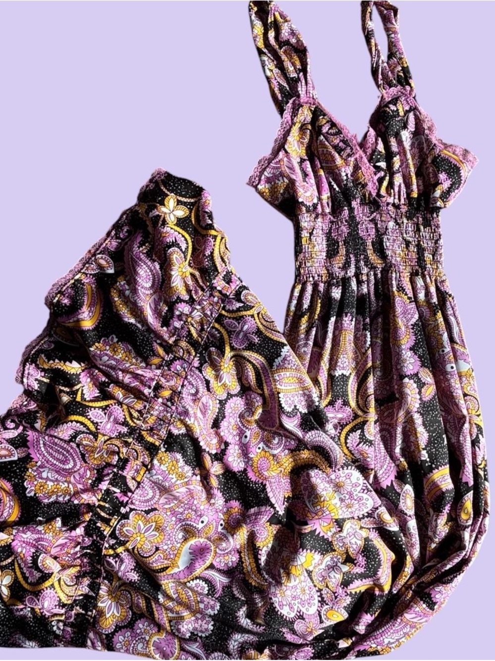 Vintage Purple Paisley Sundress